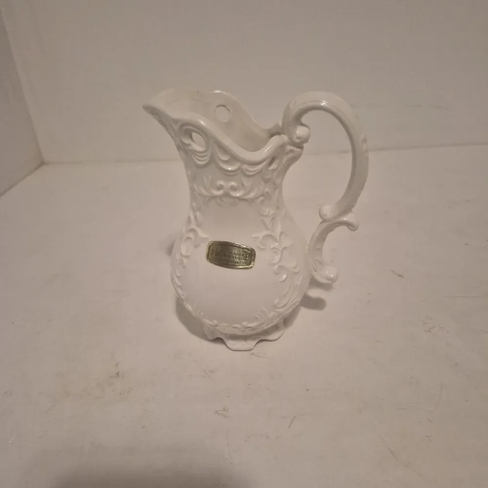 Napcoware Provincial Pitcher Basin Bowl Set C 7106 White Ornate Vintage
